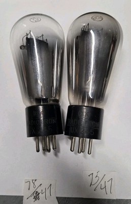 RCA Radiotron Close Matched pair 45 UX245 Globes Vacuum Tube TESTED on Hickok