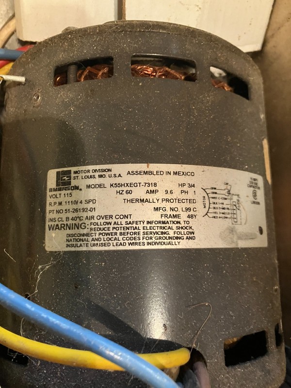 3/4 hp 1110 RPM 4-Speed 115V 9.6A Blower Motor
