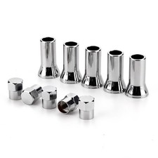 4x Valve Stem Sleeve Silver Chrome Cap Cover Wheel Tire Slide Cartruckbicycle