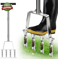 Core Aerator Lawn Tool Manual Lawn Aerator Tool with 4 Hollow Tines Non Clogging