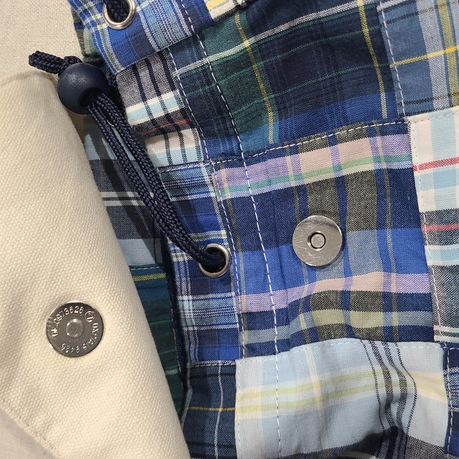 Thomas Bates Blue Patchwork Plaid Mini Backpack P… - image 5