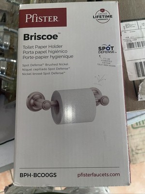 Pfister Briscoe Wall Mount Double Post Pivot Toilet Paper Holder Brushed Nickel