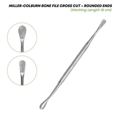 Miller-Colburn Bone File 18 cm Cross Cut Stainless Steel Surgical Instruments
