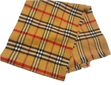 Gorgeous Plaid Scarf - Tan Red and Black - Pattern Scarf - Made In France