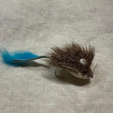 Mouse Pattern Fly with Deer Hair, Blue Tail, Single Hook Used