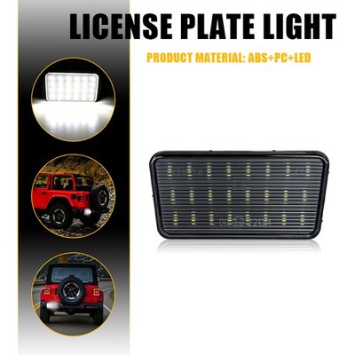WHITE LED LICENSE PLATE LIGHT for JEEP WRANGLER JL RUBICON SAHARA UNLIMITED 18ON