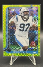 2025 Topps Chrome Football #46 Bobby Brown III Lime Green X-Fractor Panthers