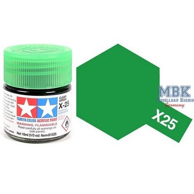TAMIYA X25 X25 Grün Klar / Clear Green 23ml