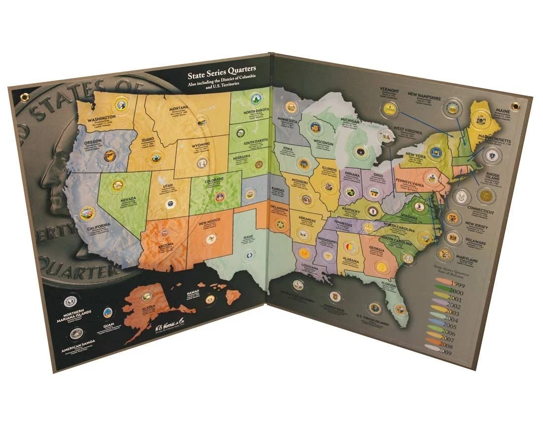State Quarter Map In Us State Quarters (1999-2008) for sale | eBay
