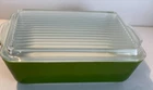 Vintage Pyrex Refrigerator Food Dish with Lid Olive Green 9"x 7"x 3"