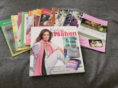 14 Hefte Kreuzstichmuster + 1 x Kreatives Nähen-Die Schönsten Ideen für Kleidung