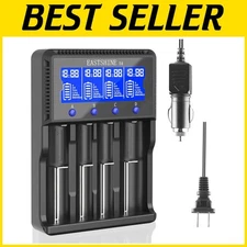 Listed Smart Battery Charger 4 Bay LCD Display