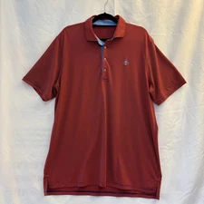 Greyson Polo Shirt Men's Red Navy Stripe with Embroidered Tree Logo