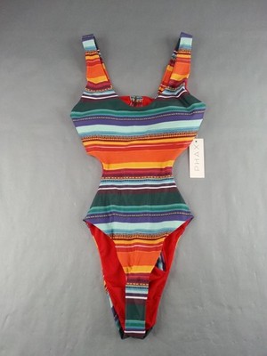 NEW NWT Phax Scoop Neck Swimsuit Size Small multicolor, stripe