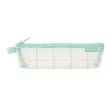MIDORI mesh pencil case, check pattern, green, 41846006