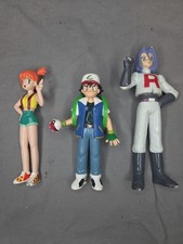 Vintage 1998 Tomy  5" Pokemon Misty, Ash With Green Pack, James PVC Figure Lot