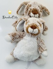 5436🌟lot 2 22cm Doudou Peluche lapin blanc marron Roux SIMBA TOYS NICOTOY