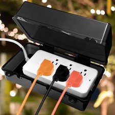Large Outdoor Electrical Box Waterproof Extension Cord Covers Black