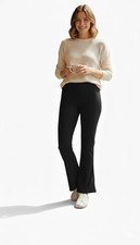 Women’s Flared Jersey Trousers Stylish Bootleg Pants Stretchy Girls Casual Work