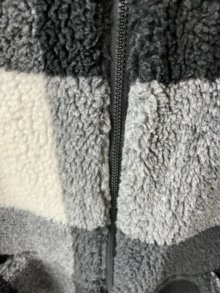 Hopsack Teddyjacke neu OS schwarz-grau-weiß - Bild 3 von 4