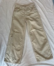 Anthropologie Pilcro The Annie Wide Leg Jean Neutral Cream Pants Size 28x28