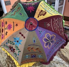 Vintage Anii By Natural Indian Cotton Sun Shade Wedding Parasol Umbrella Decor