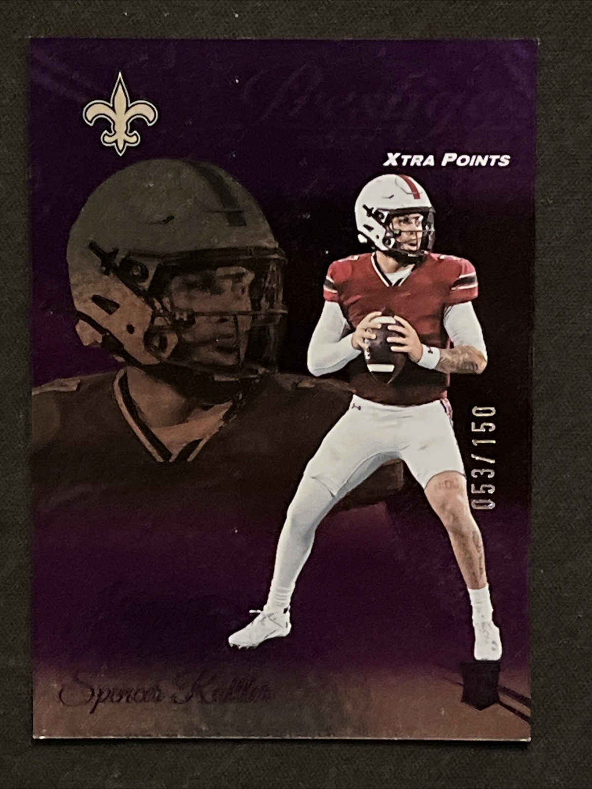 2024 Panini Prestige Spencer Rattler #359 Xtra Points Purple Saints /150