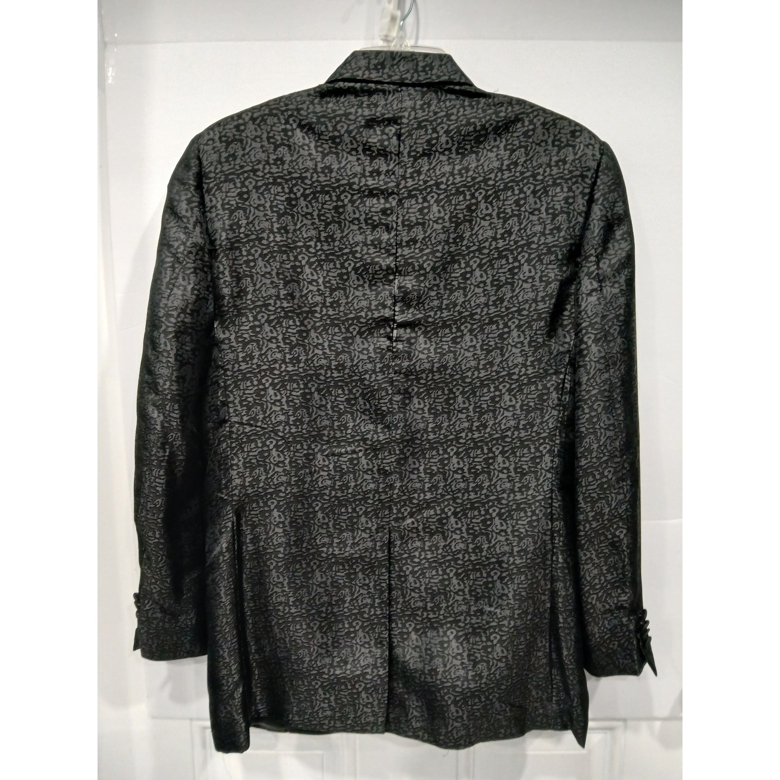 Lanvin Men's Black Jacquard Silk Tuxedo Dinner Jacket Blazer Sz EU48 8R US38