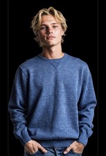 J.CREW Men's Navy Cotton Knit Crew Neck Pullover Sweater Long Sleeve Size XL  