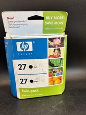 Genuine HP Inkjet 27 Black Twin-pack Print Cartridges Expiration Oct 2008 Sealed