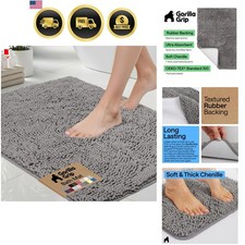 Bath Rug Mat, Thick Soft Absorbent Chenille, Quick Dry Microfiber Mats, Rubbe...