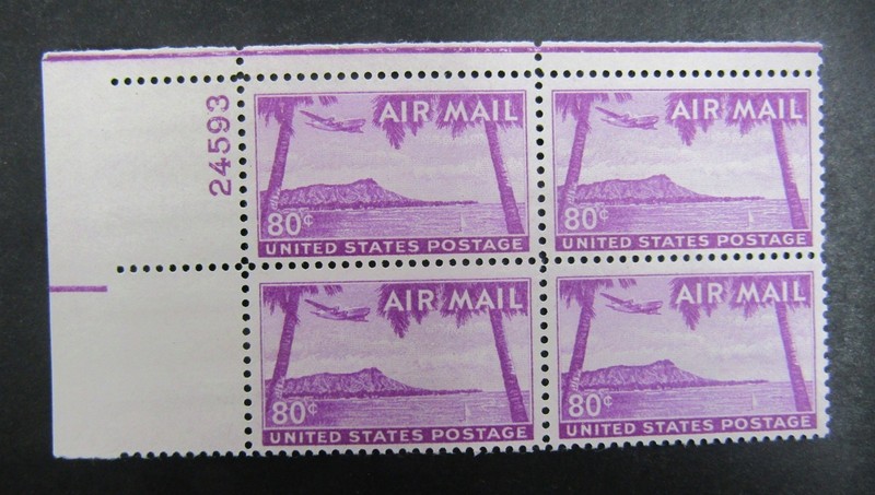 nystamps US Air Mail Plate Block Stamp # C46 Mint OG NH       L10x3162