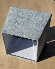 2 Quadratische Lampenschirme Stoff graublau e...
