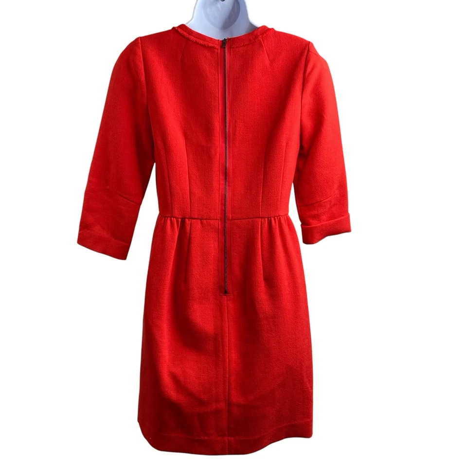 Vestido Teddie de Lã Laranja J Crew Tamanho 2 Atemporal Ajuste Clássico E Flare Adequado - Imagem 2 de 4