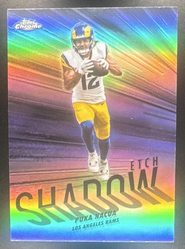 2025 Topps Chrome Puka Nacua #SE-25 Shadow Etch SP Rams