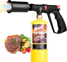 Propane Torch Head, Powerful Flame Thrower Gun, Adjustable Charcoal Lighter, Sea