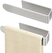 Adhesive Hand Towel Holder 2 Pack, Brushed Nickel 8 Inch Bars