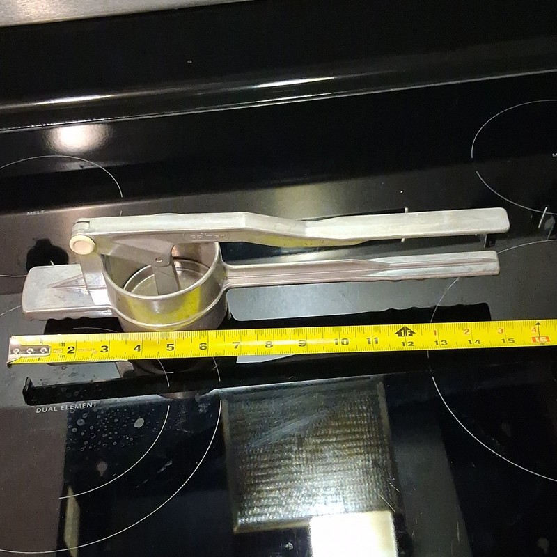 Palmer Metal Potato Ricer Press with Perforated Plate, Silver, 15 in