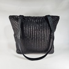 Borsa a tracolla vintage Desmo in pelle intrecciata boho cestino intrecciato zip tote bag