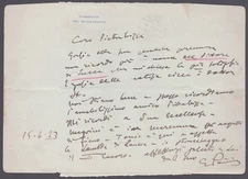 GIACOMO PUCCINI - AUTOGRAPH LETTER SIGNED 06/15/1923