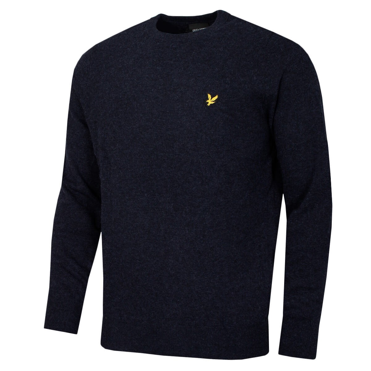 Lyle & Scott Herren Lammwollmischung Rundhals Pullover – Dark Navy meliert – M