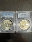 Pair of Silver Peace Dollars 1923 1922 Both MS 63 PCGS Blue Label Free Shipping