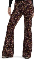 NWT Wrangler Fierce Flare Floral Corduroy Pants 70s Inspired Bell Bottom Size 12