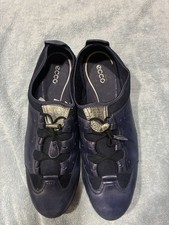 ECCO Womens Navy Toggle Sneakers Metallic Detail Leather & Mesh. NEVER WORN!