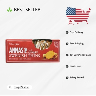Delicious Anna's Swedish Ginger Thins - 5.25oz Pouch, Perfect for Sharing