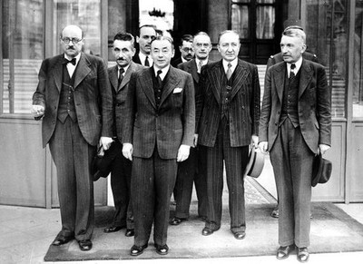 French cabinet leaving Elysee Palace Paris after their reconstruct- Old Photo