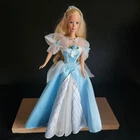 Vintage 1966 Sleeping Beauty Mattel Barbie Doll w Blue Dress, Crown, Necklace