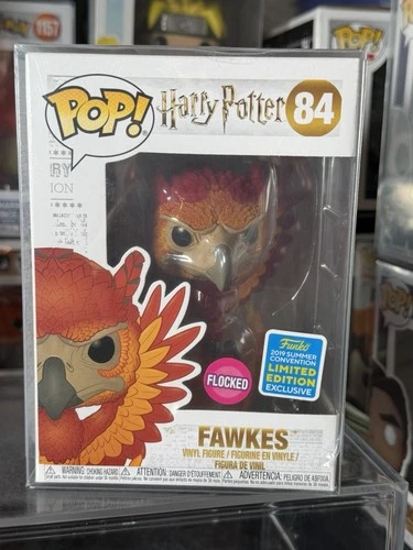 Funko Pop! Harry Potter Fawkes Flocked 2019 Summer Conv Excl #84 w/ PROTECTOR