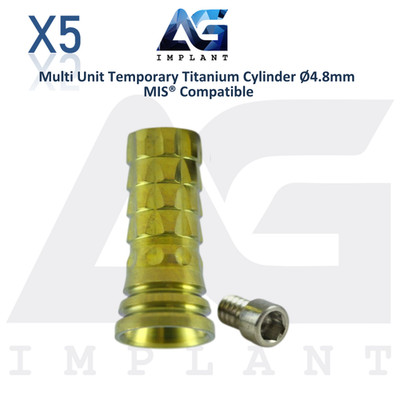 5 Temporary Titanium Cylinder Multi Unit System MIS  Compatible Ø4.8mm