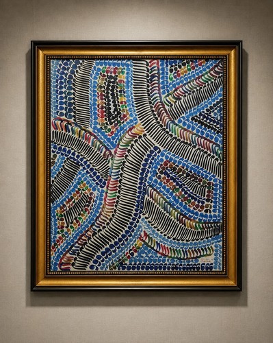 Oil on Canvas by French-Iranian artist Charles-Hossein Zenderoudi